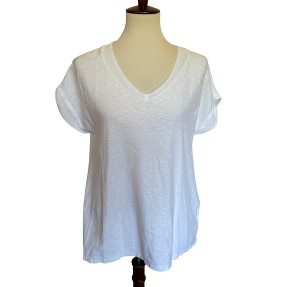 CUT LOOSE - Linen Cotton Jersey V-Neck Cap Tee - 5016262 - Picture 1 of 3